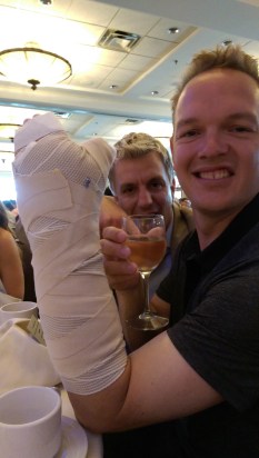 Travis after surgery wedding